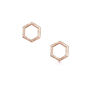 Honeycomb Petite Stud Earrings in 9ct Rose Gold