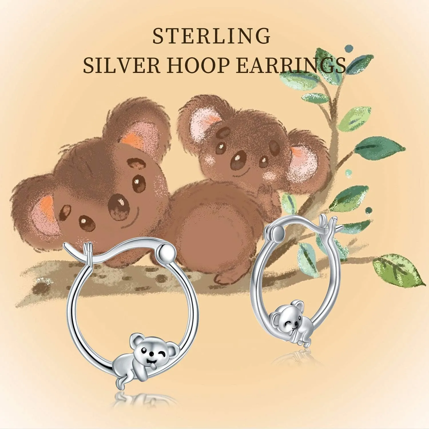 Hypoallergenic Sloth Huggie Hoop Earrings 925 Sterling Silver Small Animal Huggie Cartilage Earring Cute Cuff Hoops Ear Stud for Women.