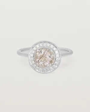 Imogen Halo Ring | Rutilated Quartz & Diamonds