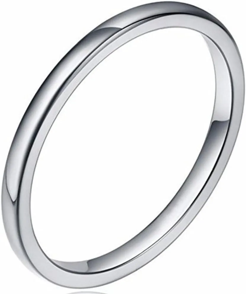 Jude Jewelers 3 Pack, 2MM Thin Stainless Steel Stackable Wedding Band Enhancer Ring