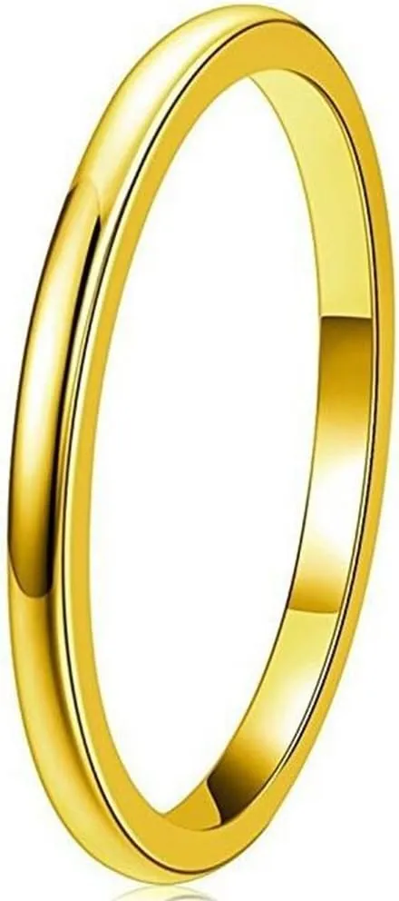 Jude Jewelers 3 Pack, 2MM Thin Stainless Steel Stackable Wedding Band Enhancer Ring