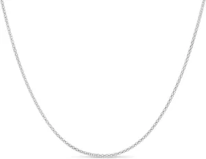 KEZEF 18k 2mm Gold Plated 925 Sterling Silver Necklace Chains Italian Popcorn 14"-36" Gold Necklace Chain Sterling Silver Necklace for Women Mens Necklace Chain