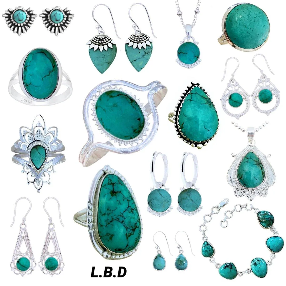 Laihas Classic Chic Raindrop -Turquoise Studs