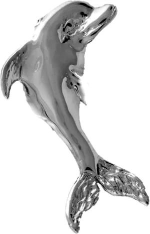 Large Dolphin Sterling Silver Ear Cuffs Earrings (Right)