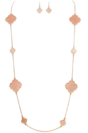 Laser Cut Filigree Clover Stations Necklace