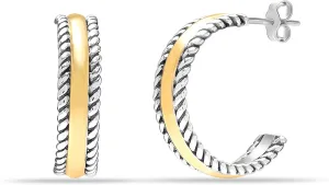LeCalla Real 925 Sterling Silver C Hoop Earrings Jewelry Lightweight Small Hoops Italian Half Earring Hoops for Women