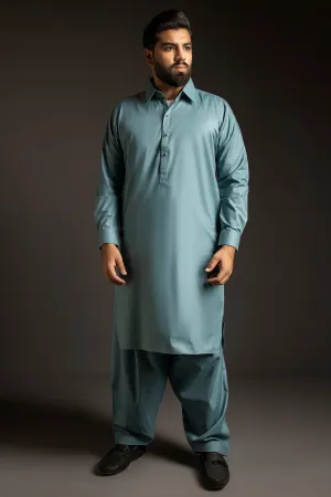 Light Teal Kameez Shalwar (Plus Size) - P22 - MKS001P