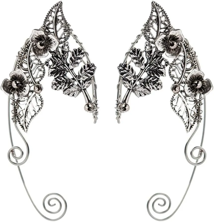 Lurrose 1 Pair Ear Cuffs Earrings Fairy Earrings Cuff Wrap Ear Jewelry Wrap Earrings Ears Cosplay for Halloween Costume Accessories