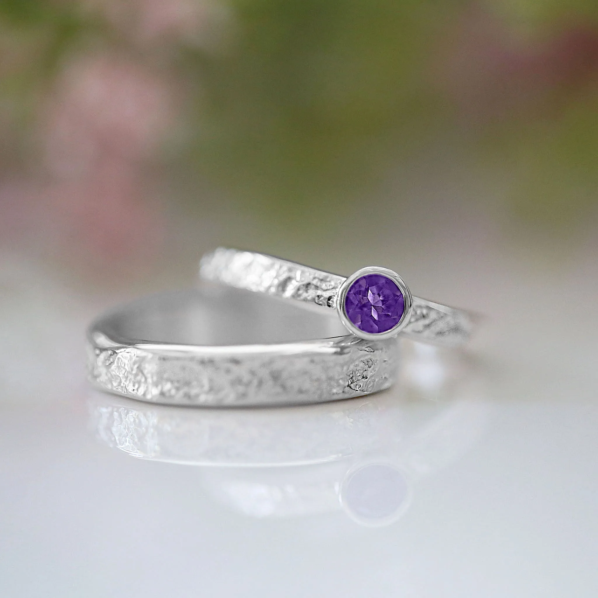 Matrix Amethyst Ring in Sterling Silver
