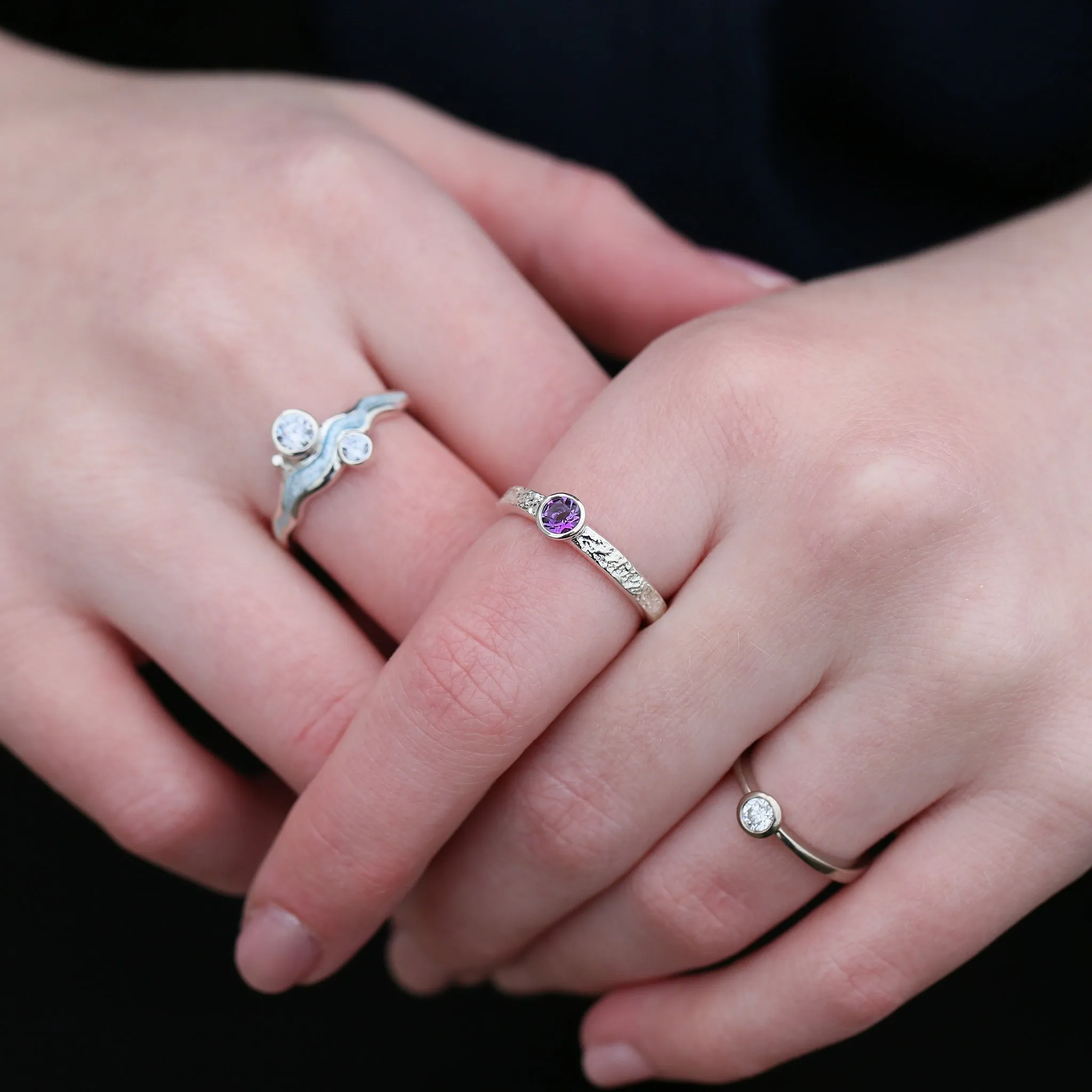 Matrix Amethyst Ring in Sterling Silver