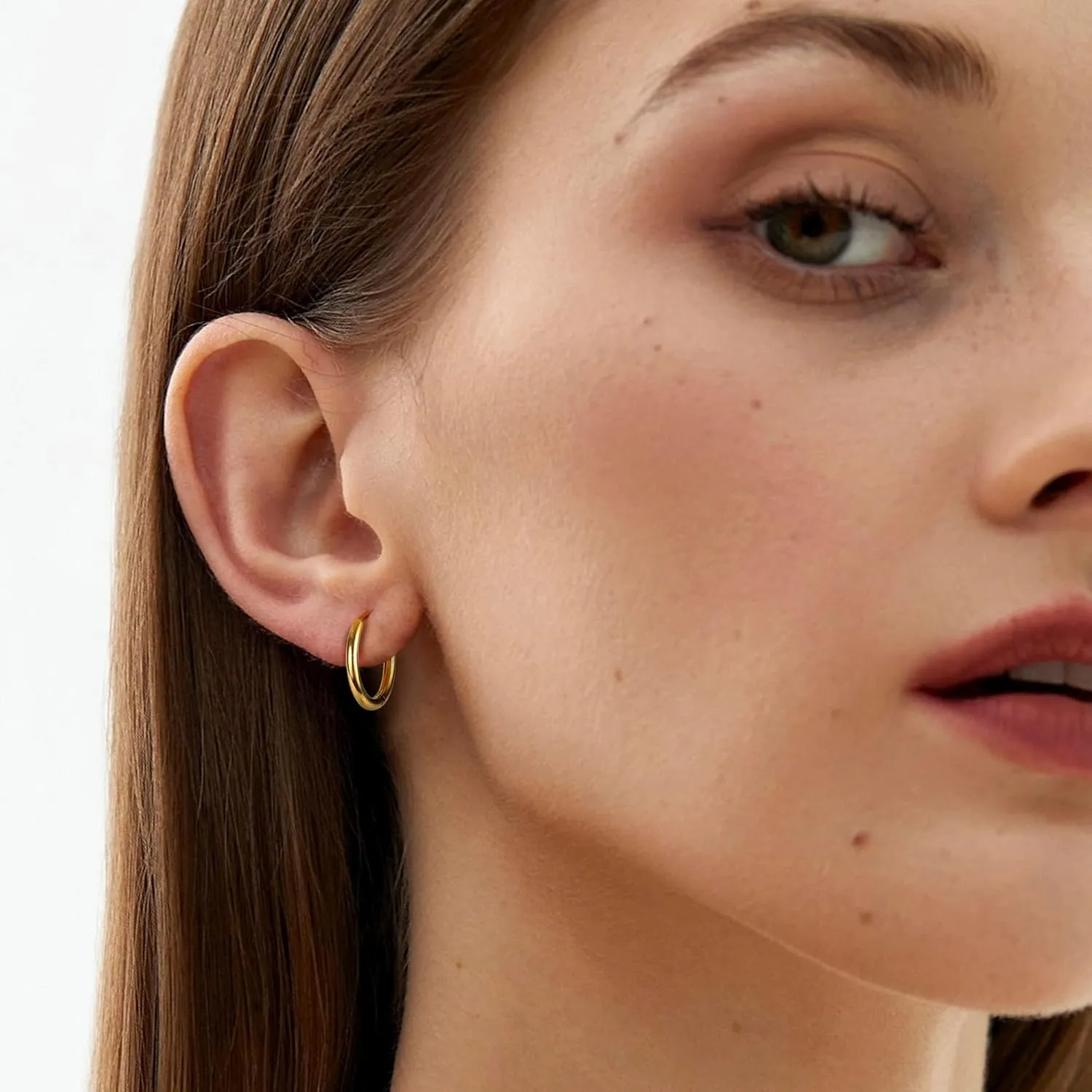 MILACOLATO G23 Solid Titanium Hoop Earrings Implant Grade Hypollergenic Small Huggie Hoop Earrings Hinged Sleeper Cartilage Earrings for Women Men Silver Gold Black 8mm 10mm 12mm