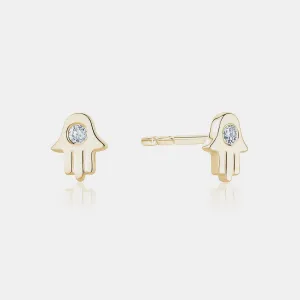 Mini Diamond Hamsa Studs