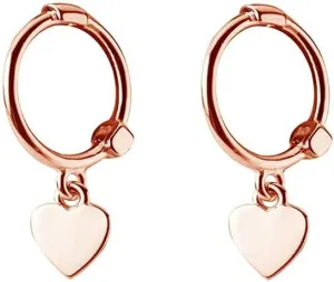 Mini Love Heart Dangle Small Hoop Earrings for Women Teen Girls S925 Sterling Silver Cartilage Small Tiny Cute Sleeper Dainty Huggie Hoops Jewelry Birthday Gifts for Mother Best Friend 14K Rose Gold