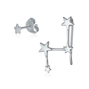 Minimalist Ear Cuff Cartilage with Celestial North Star Design in Sterling Silver