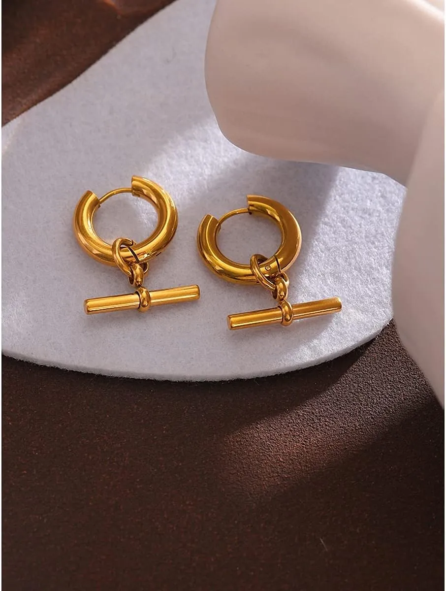 Minimalist Hammered Square Earrings Women Brass Geometric Earrings Statement Dangle Earrings