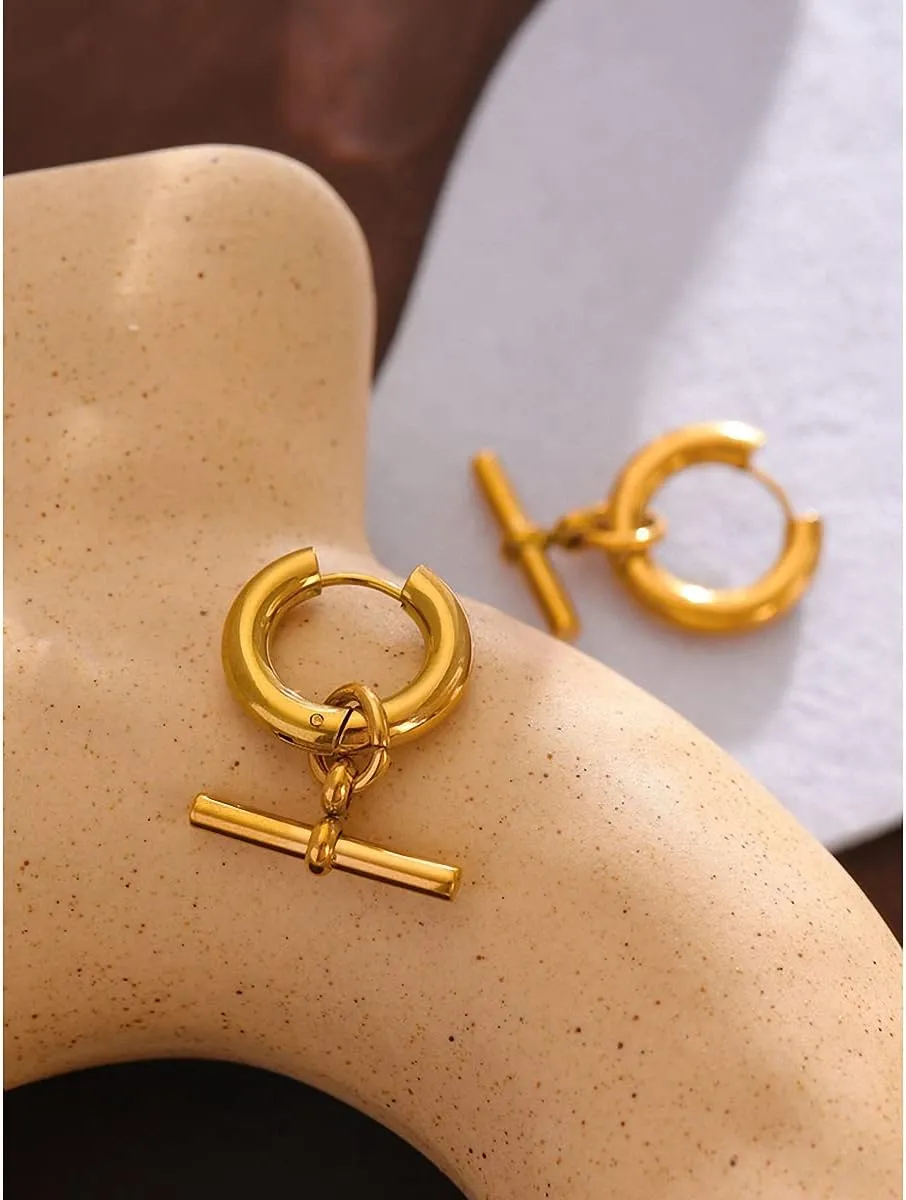 Minimalist Hammered Square Earrings Women Brass Geometric Earrings Statement Dangle Earrings