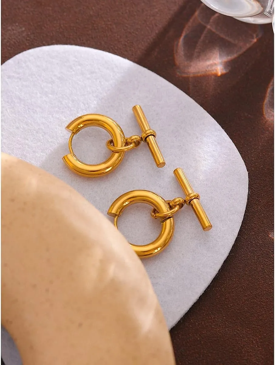 Minimalist Hammered Square Earrings Women Brass Geometric Earrings Statement Dangle Earrings