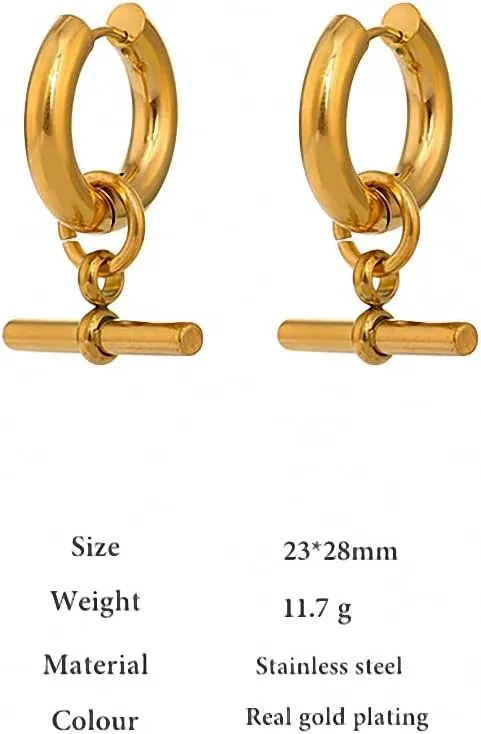 Minimalist Hammered Square Earrings Women Brass Geometric Earrings Statement Dangle Earrings