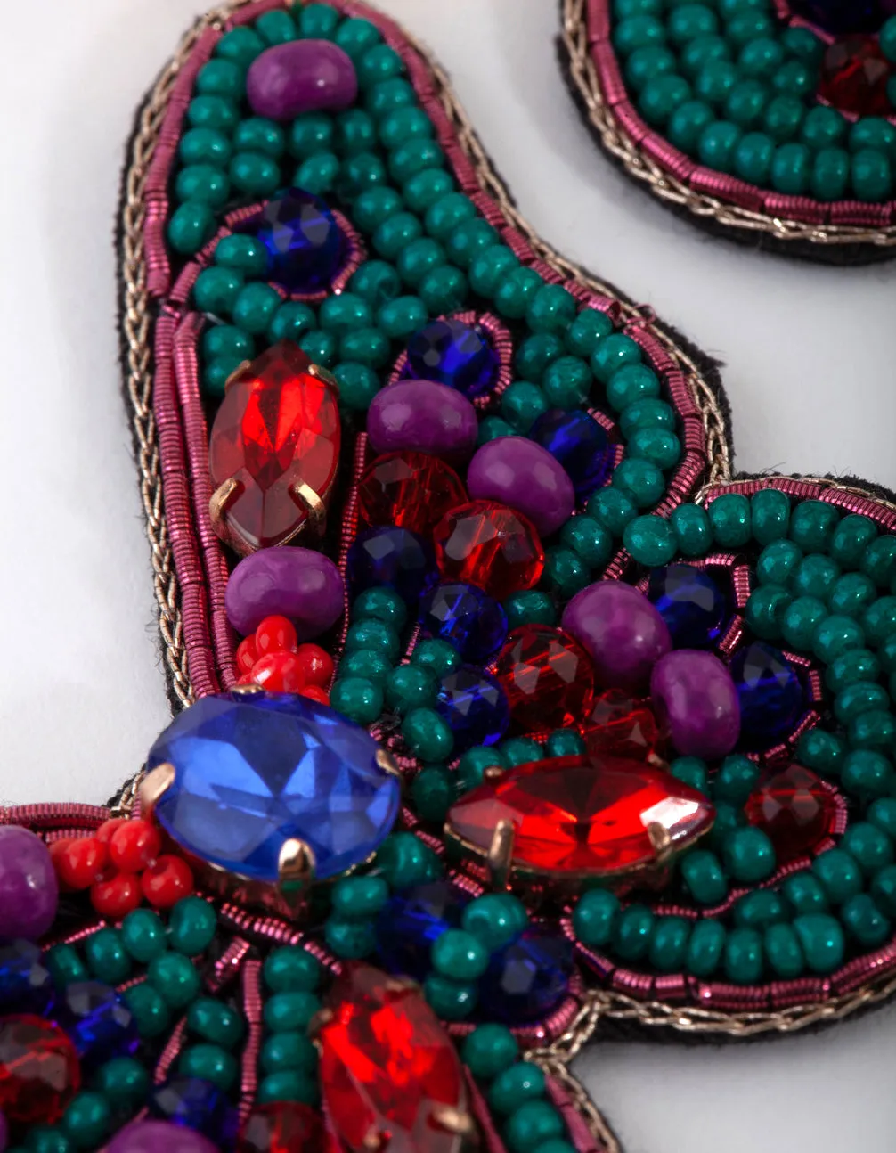 Mix Statement Bead Butterfly Earrings