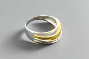 multi strand knot ring - gold over sterling silver
