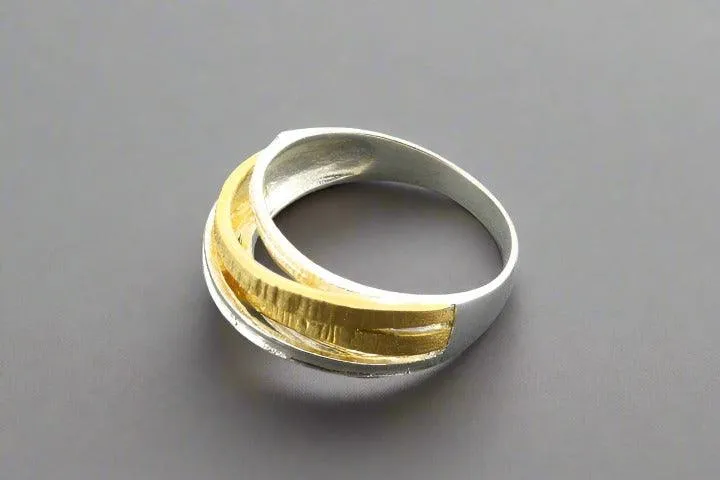 multi strand knot ring - gold over sterling silver