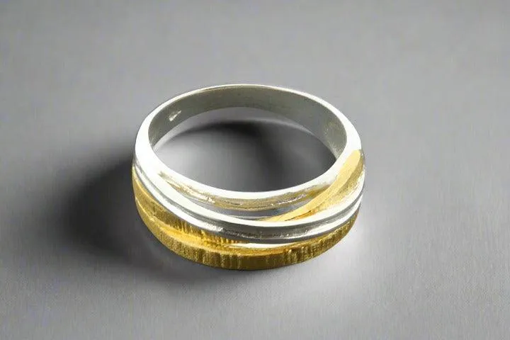 multi strand knot ring - gold over sterling silver