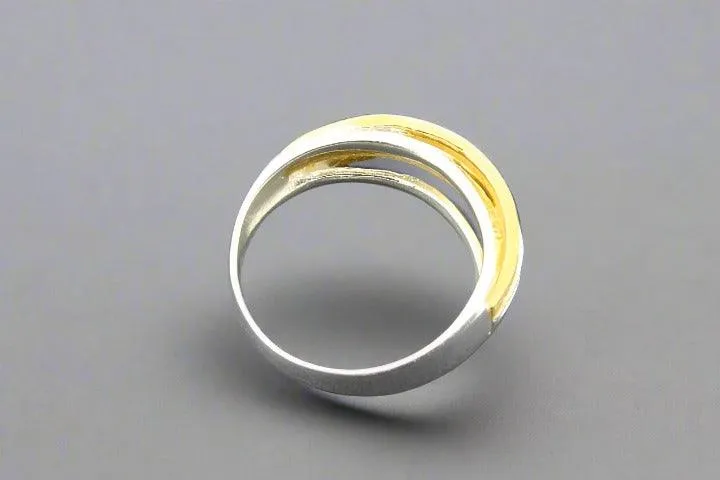 multi strand knot ring - gold over sterling silver