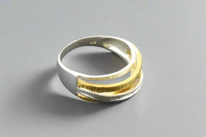 multi strand knot ring - gold over sterling silver