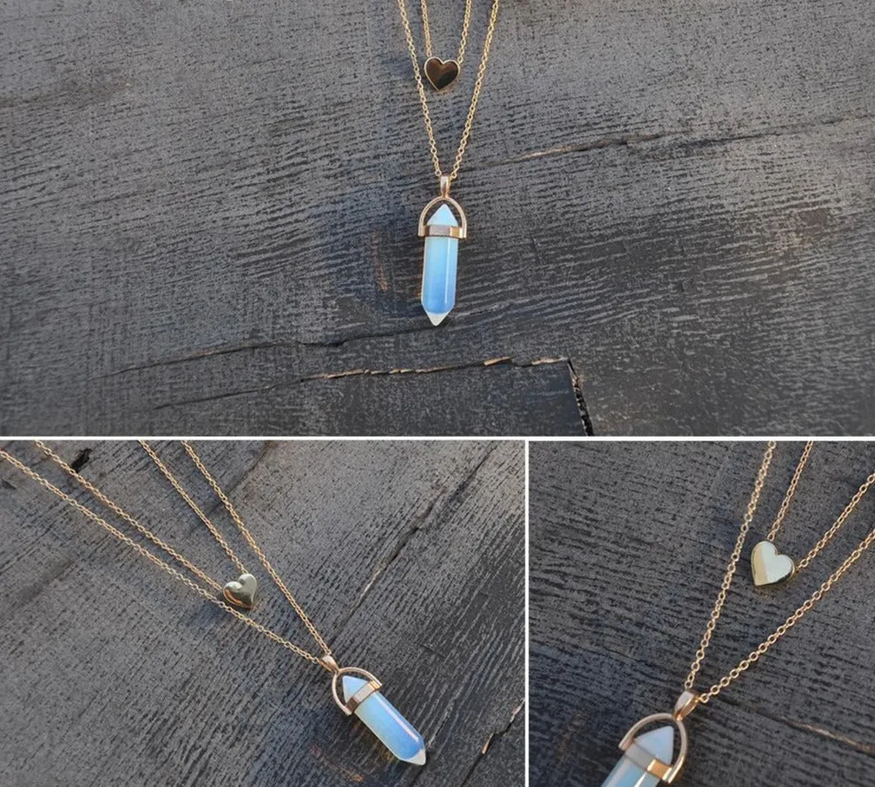 Natural Stone Choker Necklace 2 Layers