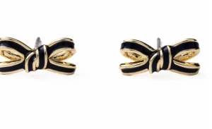 Navy Luxe Bow Studs