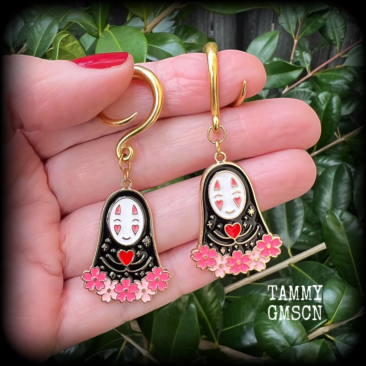 No Face gauged earrings-Spirited away earrings