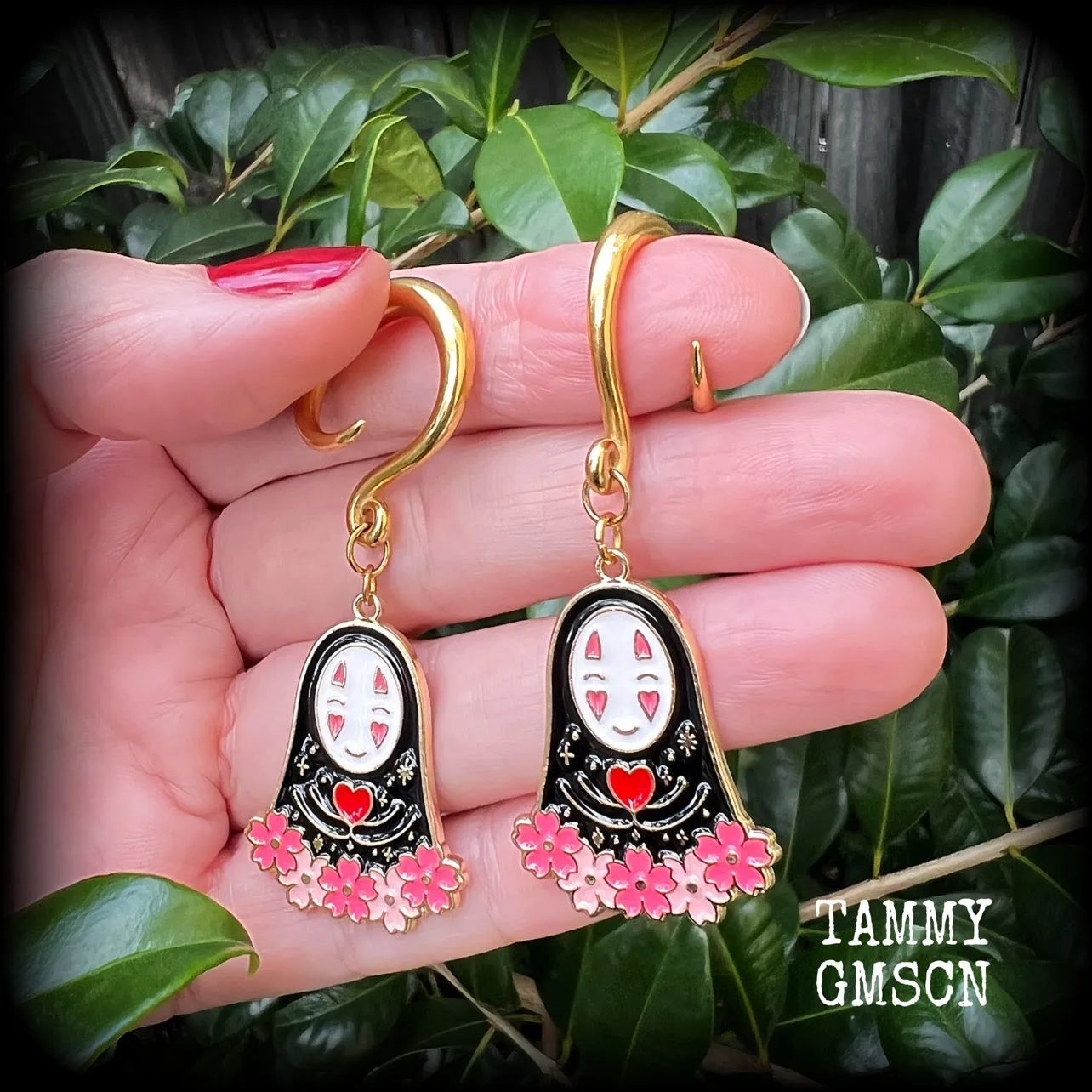 No Face gauged earrings-Spirited away earrings