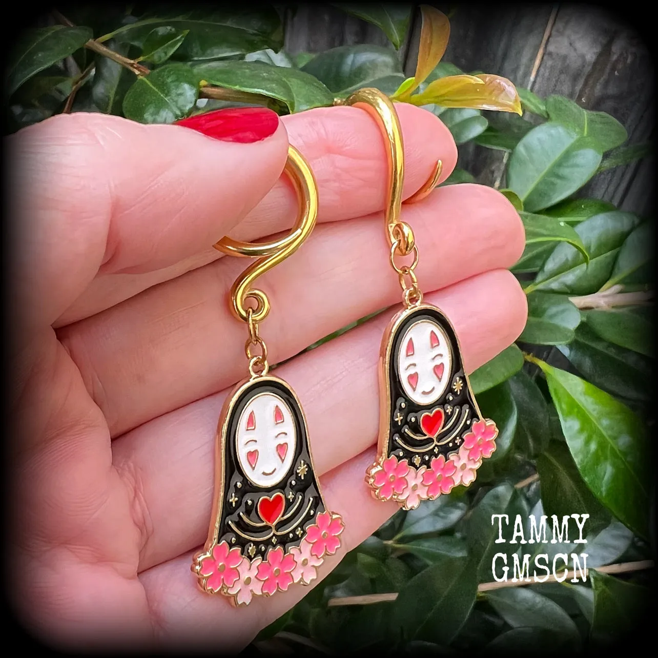 No Face gauged earrings-Spirited away earrings