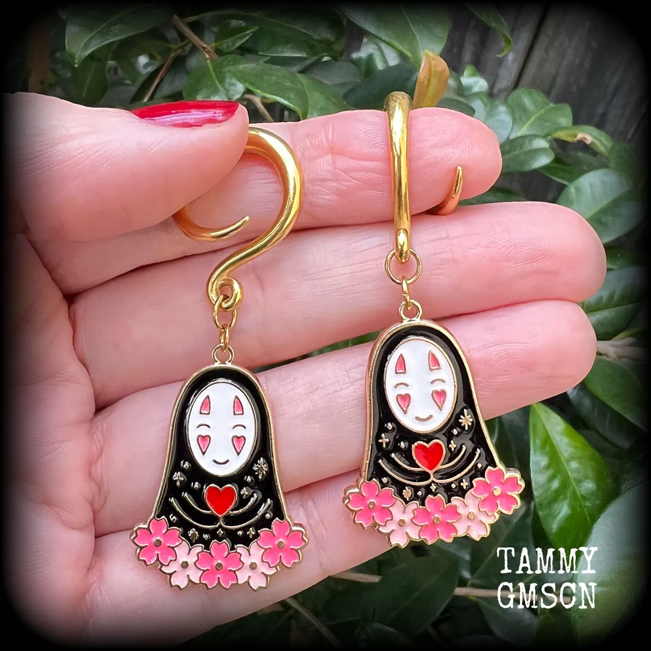 No Face gauged earrings-Spirited away earrings
