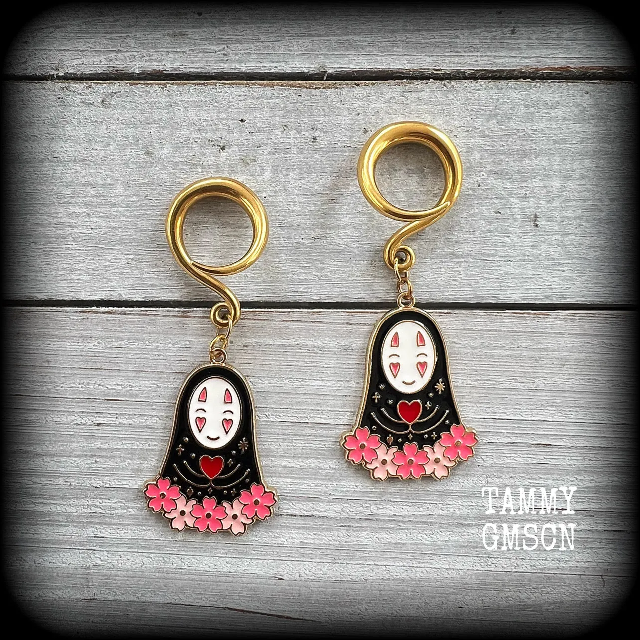 No Face gauged earrings-Spirited away earrings