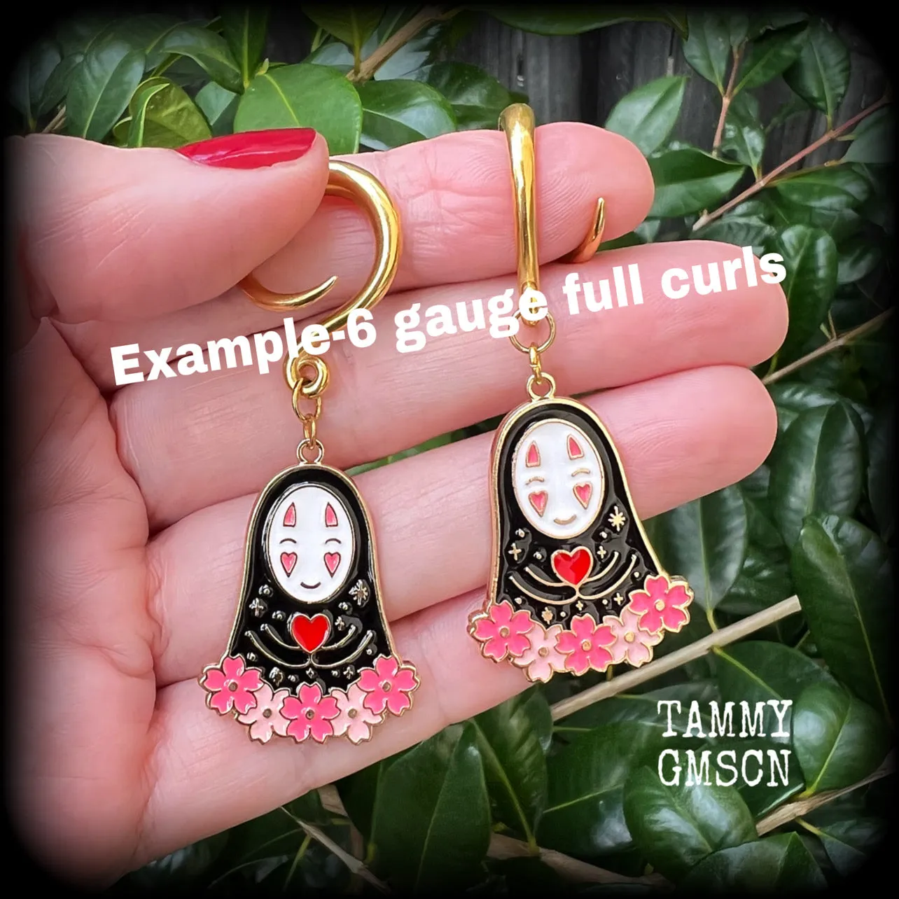 No Face gauged earrings-Spirited away earrings
