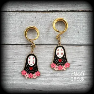 No Face gauged earrings-Spirited away earrings