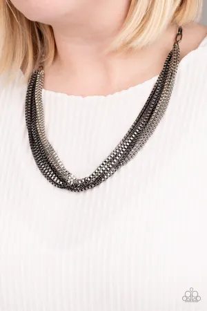 Open Door Jewelry - Beat Box Queen - Black Necklace - Paparazzi Accessories