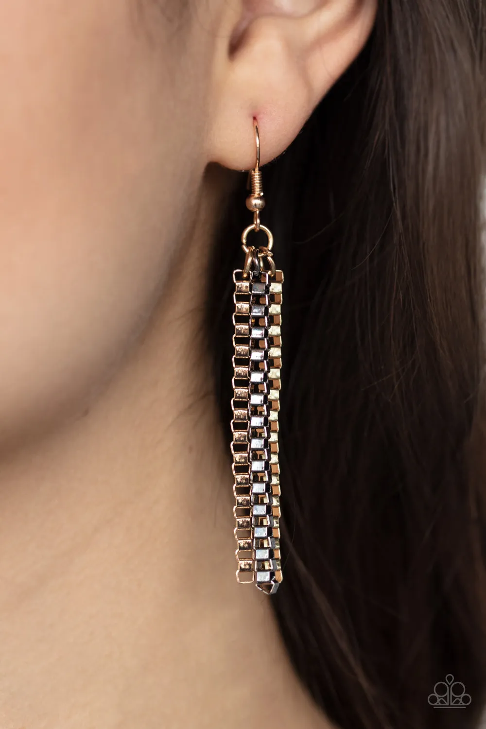 Open Door Jewelry - Beat Box Queen - Gold Necklace - Paparazzi Accessories