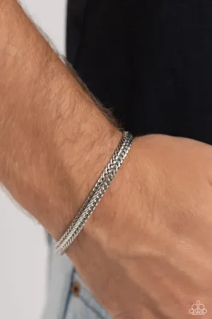 Open Door Jewelry - Cable Train - Silver Mens Bracelet - Paparazzi Accessories