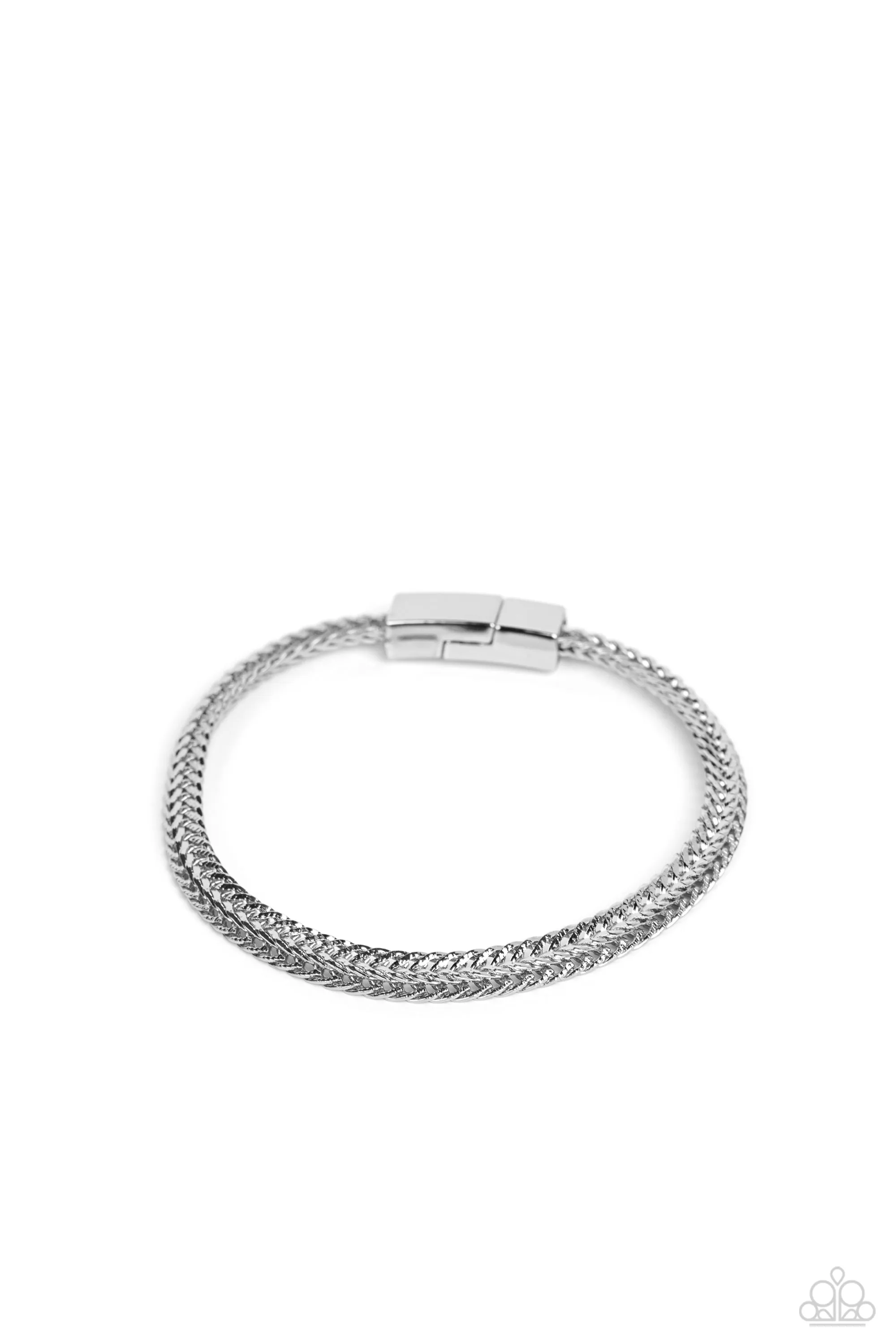 Open Door Jewelry - Cable Train - Silver Mens Bracelet - Paparazzi Accessories