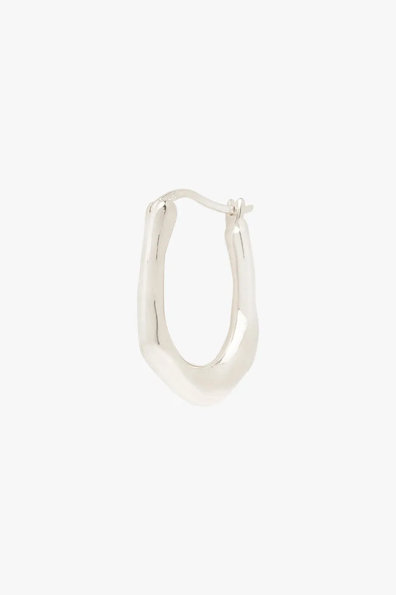 Organic oval hoop silver (15mm)