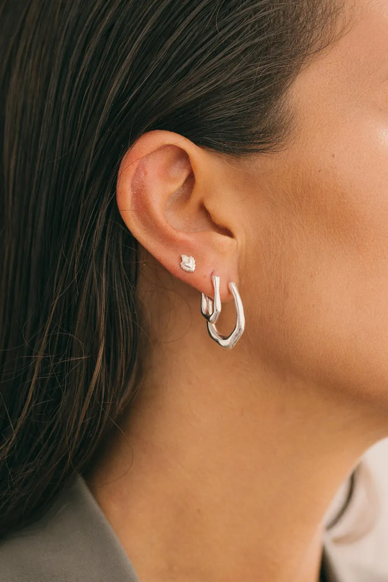 Organic oval hoop silver (15mm)