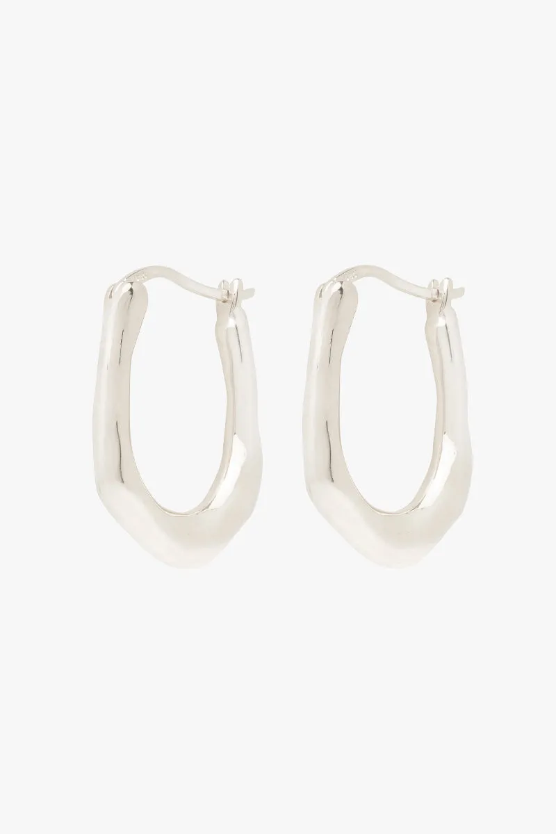 Organic oval hoop silver (15mm)