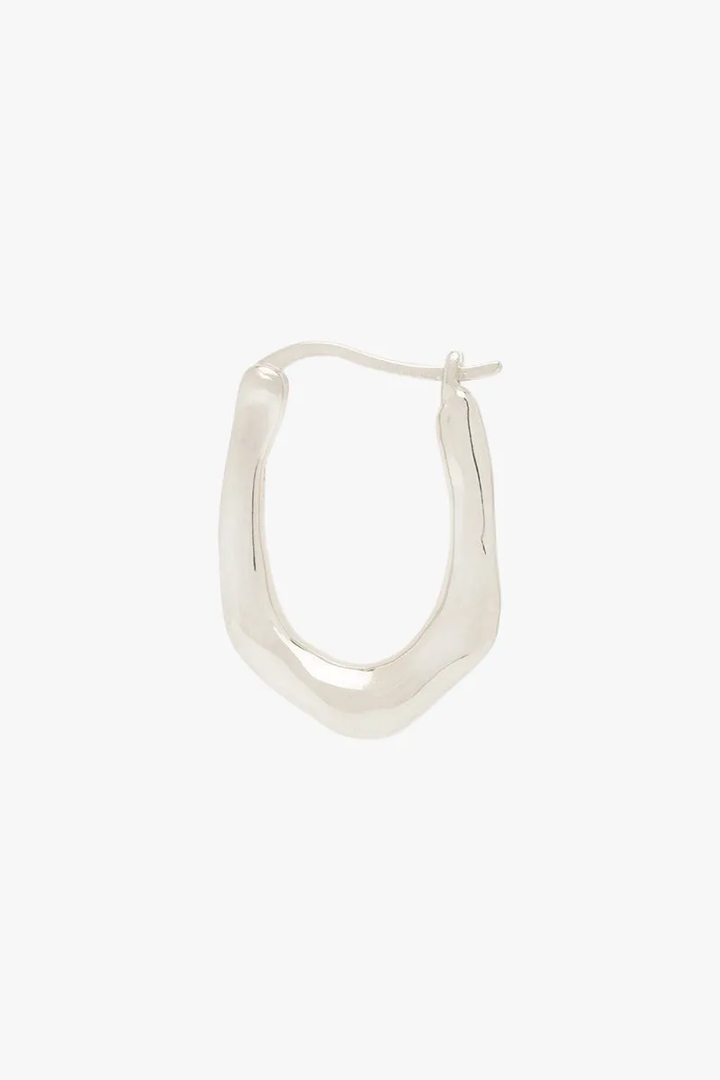 Organic oval hoop silver (15mm)
