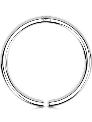 OUFER 925 Sterling Silver Nose Ring Hoop for Women, 20G Thin Nose Piercing Jewelry, Nose Piercings, Snug 8mm Hoop Nose Rings, Body Jewelry Piercing Hoops-Silver