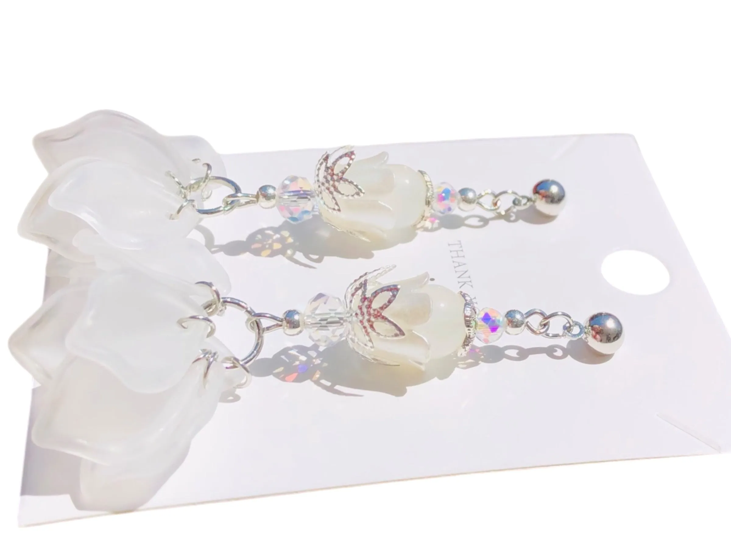 Pale Garden Petal Bohemian Bloom Earrings