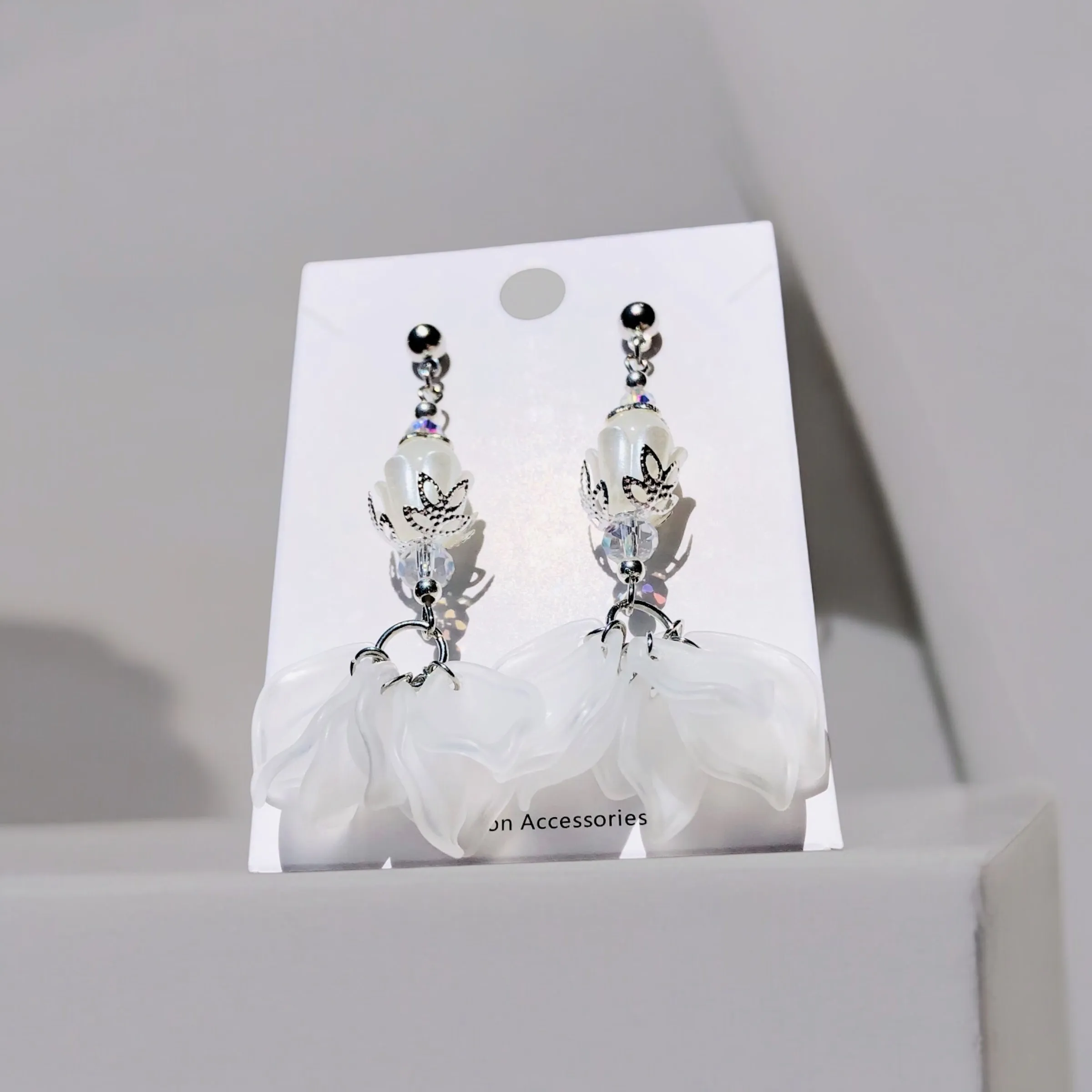 Pale Garden Petal Bohemian Bloom Earrings
