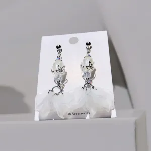 Pale Garden Petal Bohemian Bloom Earrings