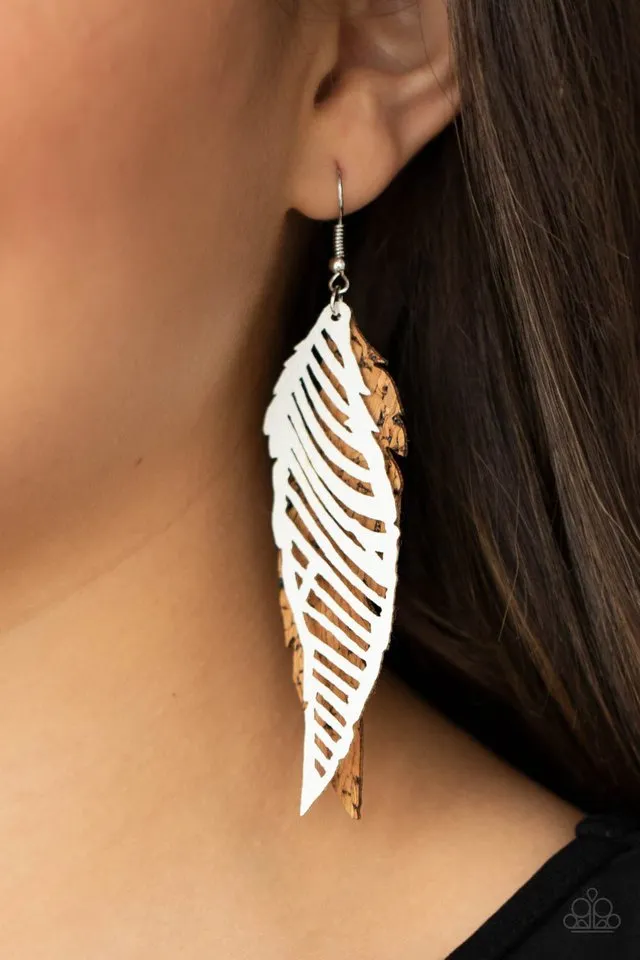 Paparazzi Earring ~ WINGING Off The Hook - White